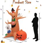Halloween Inflatable Yard Decoration 8ft Dead Tree With LED Lights - Image 2