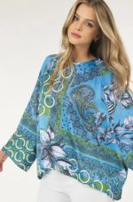 Multi-Colored Blouse Loose Sleeve Flowy Top