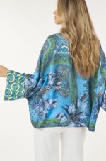 Multi-Colored Blouse Loose Sleeve Flowy Top - Image 2