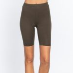 Short Leggings Cotton Jersey In True Olive