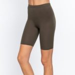 Short Leggings Cotton Jersey In True Olive - Image 3