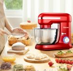 Electric Stand Mixer 4.8 Qt 8-Speed With Mixing Attachments In Red - Image 2