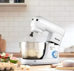 Electric Stand Mixer 4.8 Qt 8-Speed With Mixing Attachments In White - Image 2