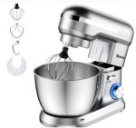 Electric Stand Mixer 8-Speed 4.8 Qt With Mixing Attachments In Silver