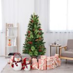 LED Christmas Tree with Red Berries Pine Cones - Image 2