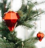 Glass Ornaments 4" Red Jewels 4pk - Image 2