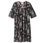Women's No Peek Hospital & Home Care Gown Ink Drawn Floral