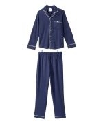 Women's Open Back Top & Pull-On Pant Waffle Knit Pajama Set Navy