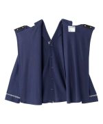 Pajama Set Women's Assisted Dressing Open Back Top & Pull-On Pant Waffle Knit In Navy - Image 4