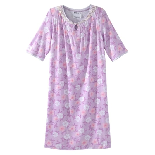 Open Back Knit Nightgown with Lace Trim Sweet Spring Open Back Knit Nightgown with Lace Trim Sweet Spring