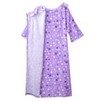 Nightgown Women's Assisted Dressing Knit Open Back Lace Trimmed Stringy Circles Design - Image 3