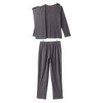 Pajama Set Men's Assisted Dressing Open Back Waffle Knit Top & Pull-on Pant In Pewter - Image 2